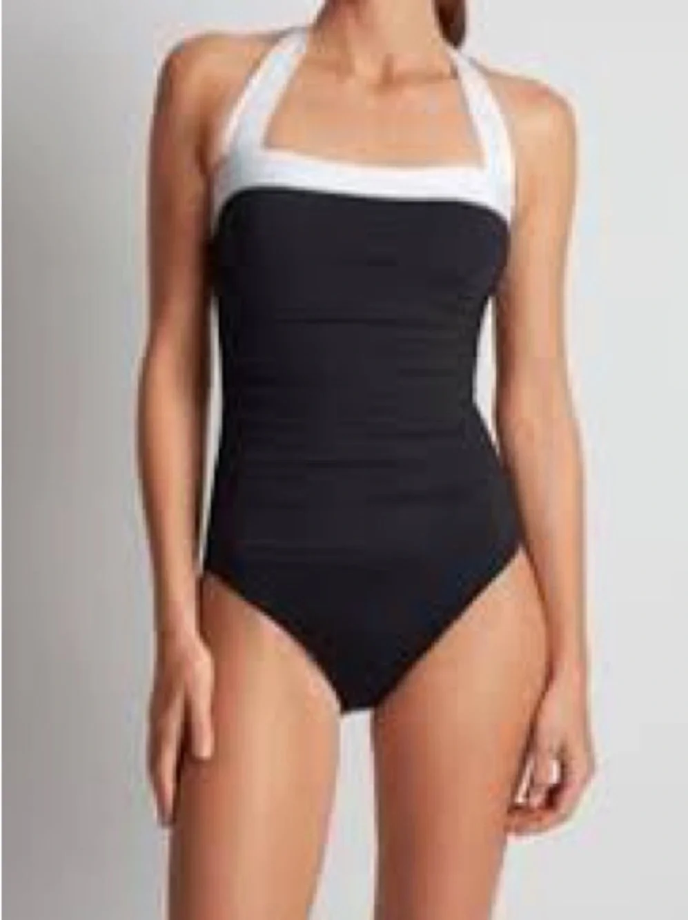 Lauren Ralph Lauren Black & White Halter One-Piece Swimsuit | Size 8